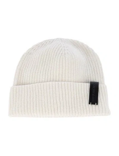 Pre-owned Saks Fifth Avenue Wool Knit Beanie  W/tags In White