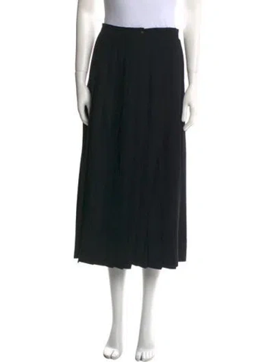 Pre-owned Saks Fifth Avenue Wool Midi Length Skirt In Black