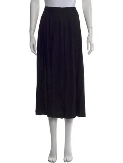 Pre-owned Saks Fifth Avenue Wool Midi Length Skirt In Black