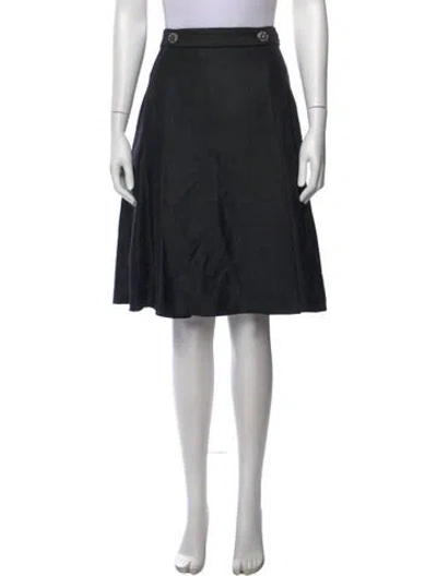 Pre-owned Saks Fifth Avenue Wool Midi Length Skirt In Black