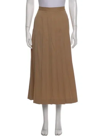 Pre-owned Saks Fifth Avenue Wool Midi Length Skirt In Neutral