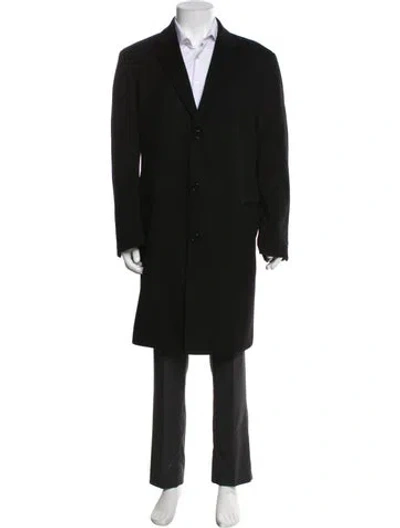 Pre-owned Saks Fifth Avenue Wool Overcoat In Black