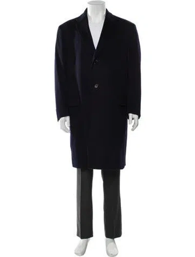 Pre-owned Saks Fifth Avenue Wool Overcoat In Blue