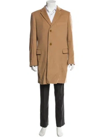 Pre-owned Saks Fifth Avenue Wool Overcoat In Brown