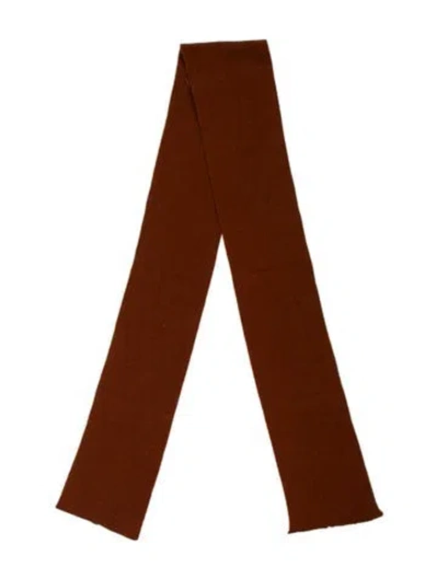 Pre-owned Saks Fifth Avenue Wool Printed Scarf In Brown