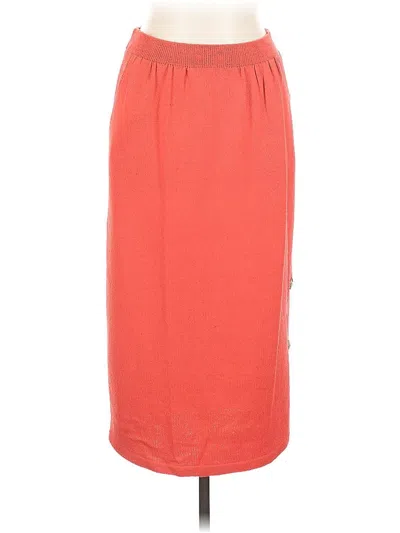 Pre-owned Saks Fifth Avenue Wool Skirt In Orange