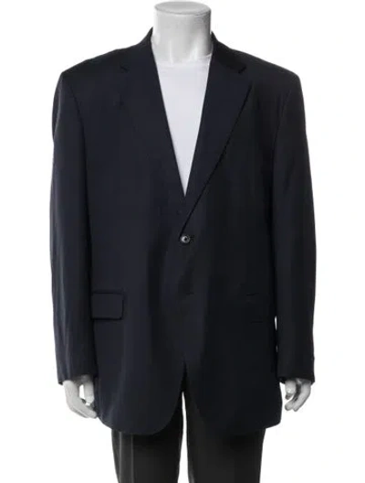 Pre-owned Saks Fifth Avenue Wool Suit In Blue