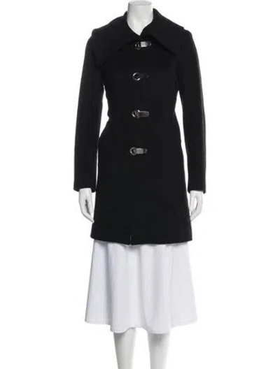 Pre-owned Saks Fifth Avenue Wool Trench Coat In Gray