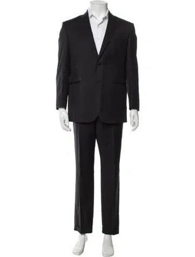 Pre-owned Saks Fifth Avenue Wool Two-piece Suit In Black