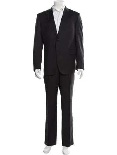 Pre-owned Saks Fifth Avenue Wool Two-piece Suit In Black