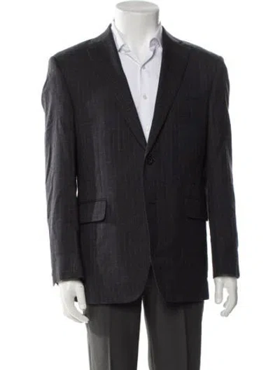 Pre-owned Saks Fifth Avenue Wool Vest In Gray