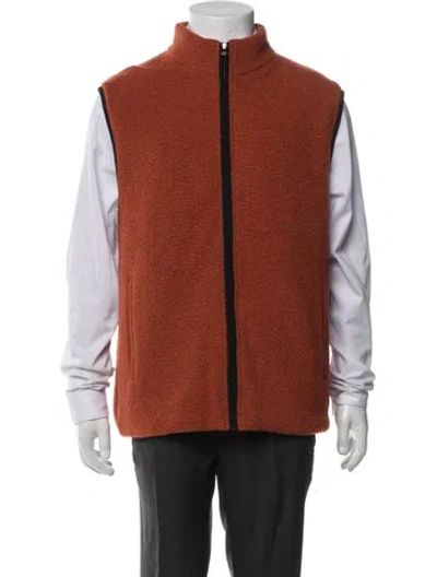 Pre-owned Saks Fifth Avenue Wool Vest In Orange