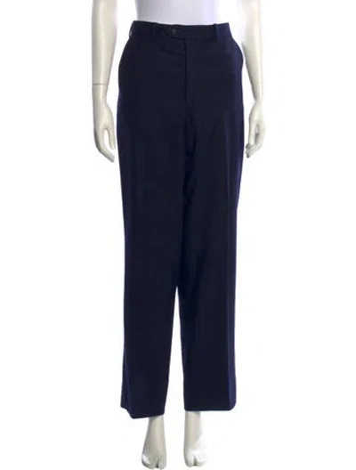 Pre-owned Saks Fifth Avenue Wool Wide Leg Pants In Black