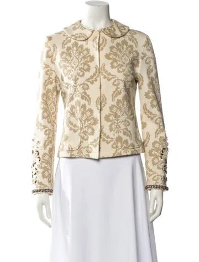 Pre-owned Saks Jandel Animal Print Evening Jacket In Neutral