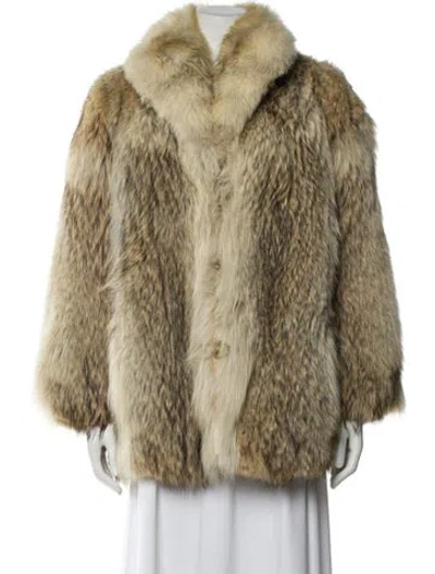 Pre-owned Saks Jandel Vintage Coyote Fur Coat In Neutral