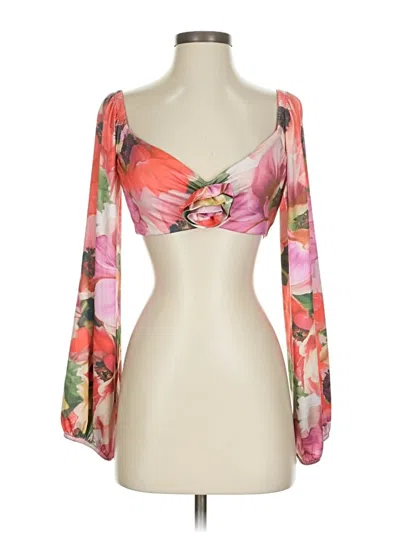 Pre-owned Saks Potts 3/4 Sleeve Blouse In Pink