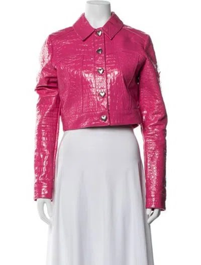 Pre-owned Saks Potts Animal Print Jacket In Pink