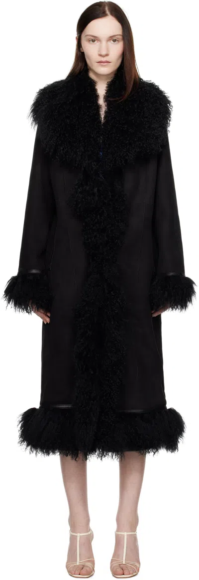 Saks Potts Black Bonna Shearling Coat