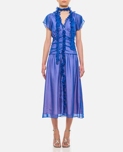 Saks Potts Blaire Silk Dress In Blue