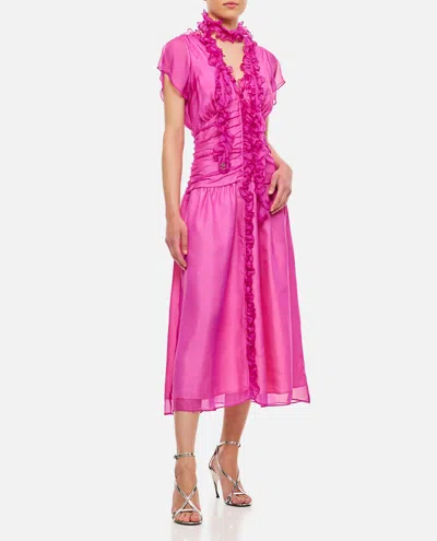 Saks Potts Blaire Silk Dress In Rose