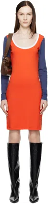 Saks Potts Blue & Red Elo Minidress In Bleu/blanc/rouge