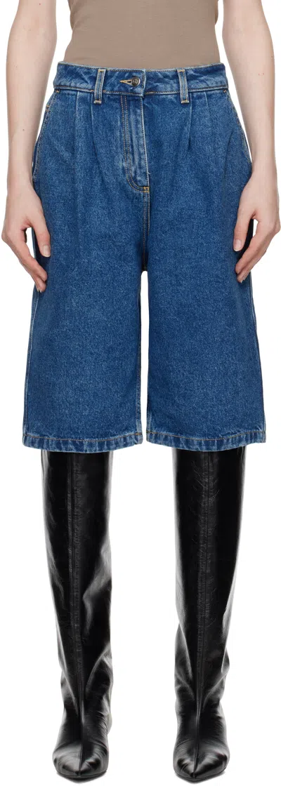 Saks Potts Blue Dani Denim Shorts In Indigo Blue