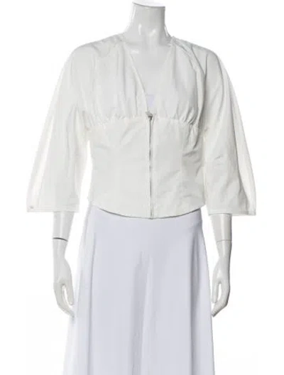 Pre-owned Saks Potts Bolero In White
