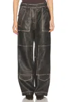 Saks Potts Clive Leather Pant In Destroyed Black