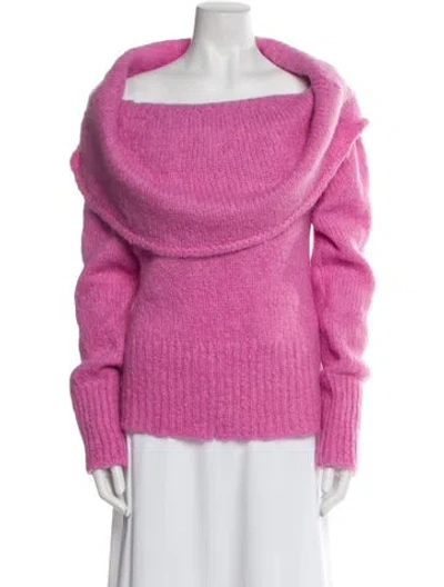 Pre-owned Saks Potts Cowl Neck Sweater In Pink
