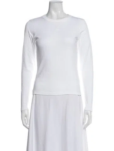 Pre-owned Saks Potts Crew Neck Long Sleeve T-shirt In White