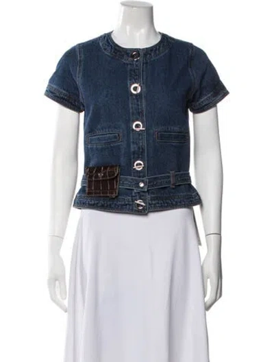 Pre-owned Saks Potts Crew Neck Short Sleeve Top In Multi