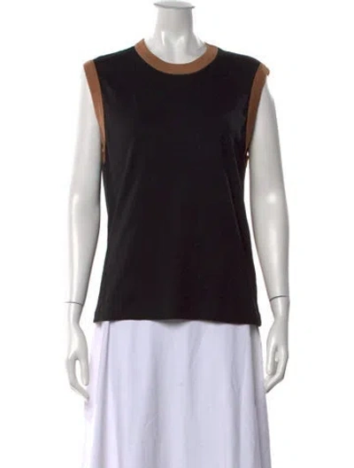 Pre-owned Saks Potts Crew Neck Sleeveless Top In Black