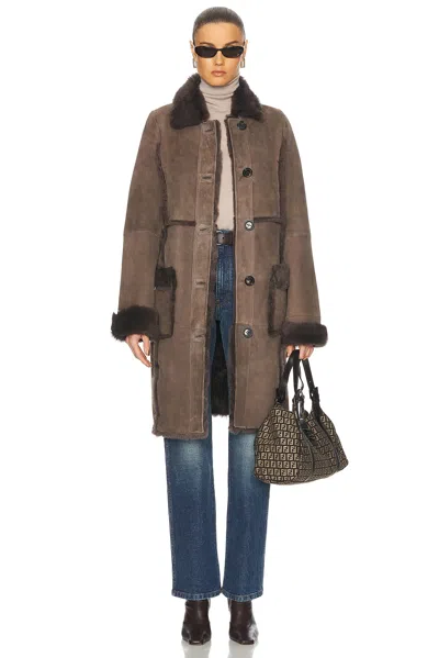 Saks Potts Emma Coat In Grey Almond