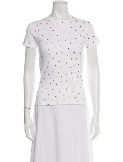 Pre-owned Saks Potts Floral Print Crew Neck T-shirt W/ Tags In White