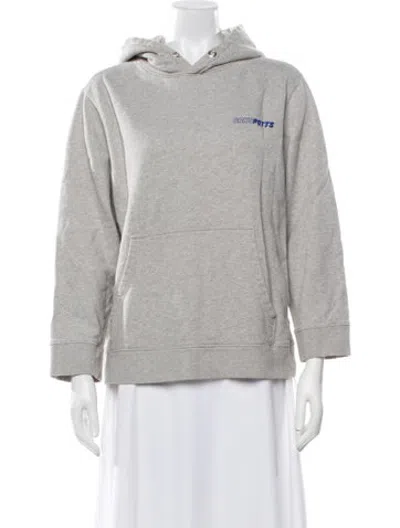 Pre-owned Saks Potts Graphic Print Crew Neck Hoodie In Grey