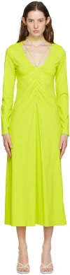 Saks Potts Nikola Stretch-jersey Midi Dress In Neon Green
