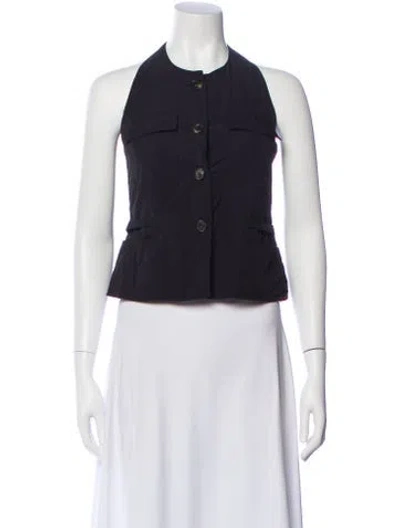 Pre-owned Saks Potts Halterneck Sleeveless Top In White