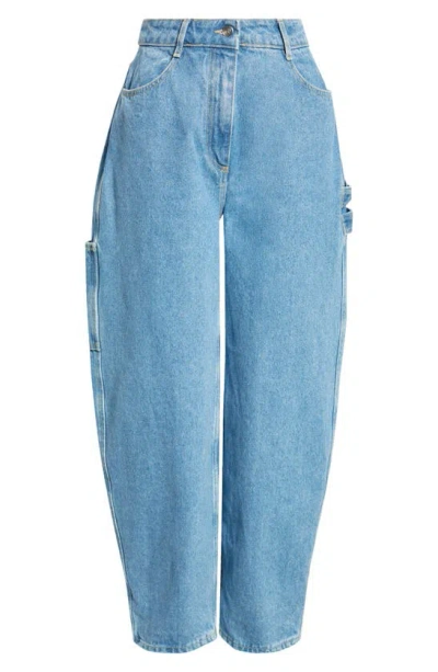 Saks Potts Helle Organic Cotton Wide Leg Jeans In Medium Indigo