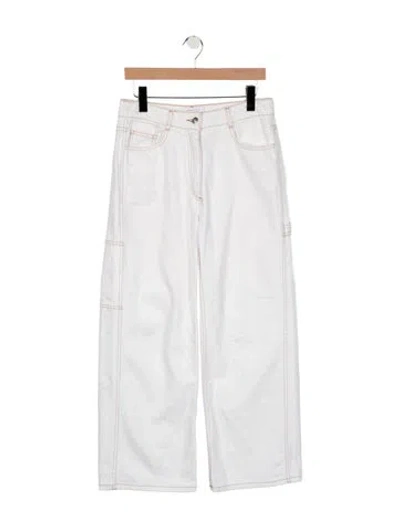 Pre-owned Saks Potts High-rise Straight Leg Jeans In White