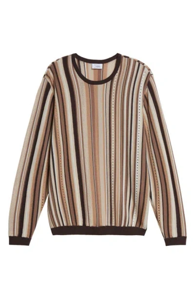 Saks Potts Kira Stripe Merino Wool Sweater In Brown Multi Stripe