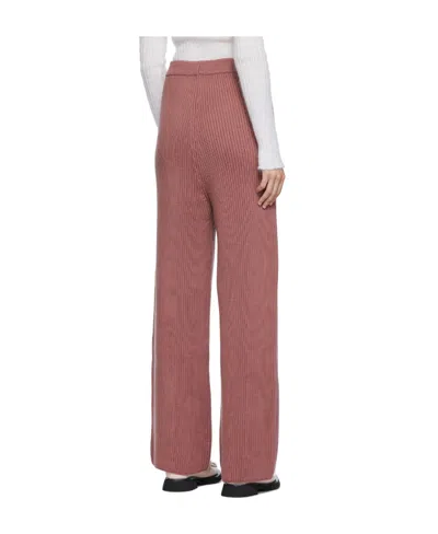 Saks Potts Knitted Wide-leg Casual Pants In Pink