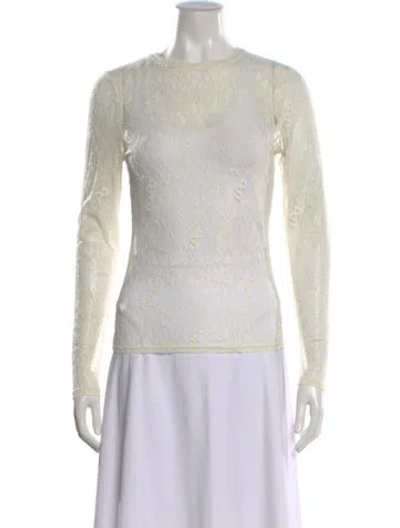 Pre-owned Saks Potts Lace Lace Pattern Top In Neutral