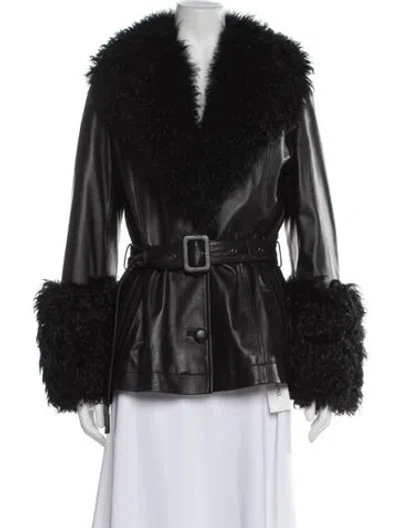 Pre-owned Saks Potts Lamb Leather In Black