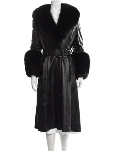 Pre-owned Saks Potts Lamb Leather Coat In Black