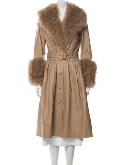 Pre-owned Saks Potts Lamb Leather Coat In Neutral