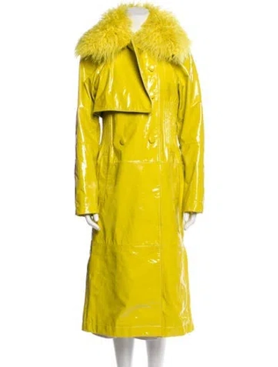 Pre-owned Saks Potts Lamb Leather Fur Coat In Yellow