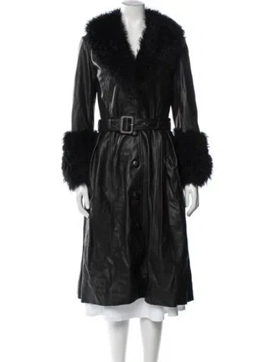 Pre-owned Saks Potts Leather Coat In Black