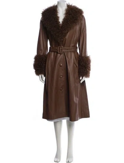 Pre-owned Saks Potts Leather Coat In Brown
