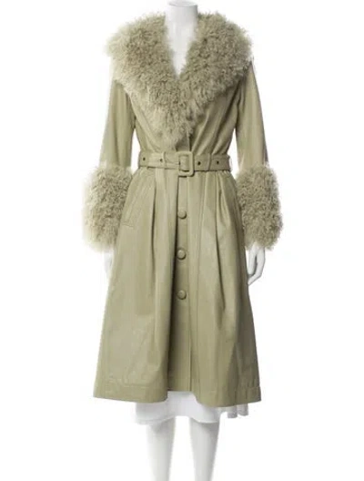 Pre-owned Saks Potts Leather Coat In Green