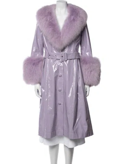 Pre-owned Saks Potts Leather Coat In Purple